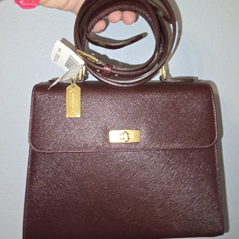 90s Coach Bag Satchel Crossbody Top Handle Purse Crossgrain Suede RARE Italy VTG